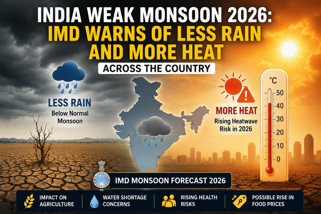 India Weak Monsoon 2026: IMD Warns of Less Rain and More Heat Across the Country
