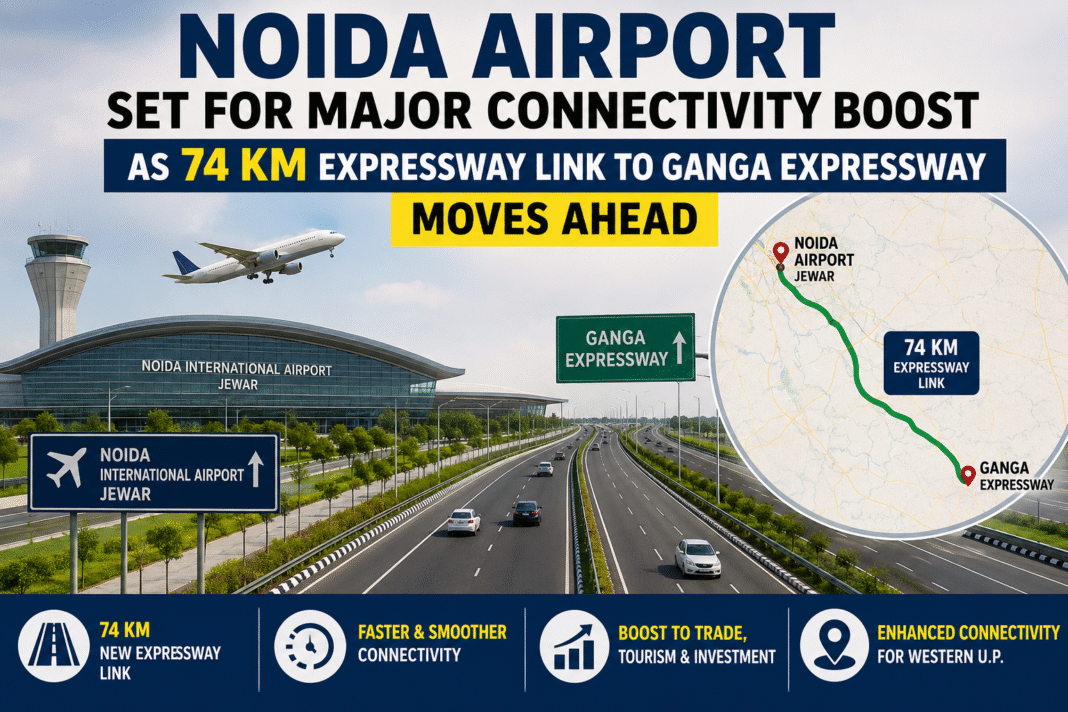Noida Airport Set for Major Connectivity Boost as 74 Km Expressway Link to Ganga Expressway Moves Ahead