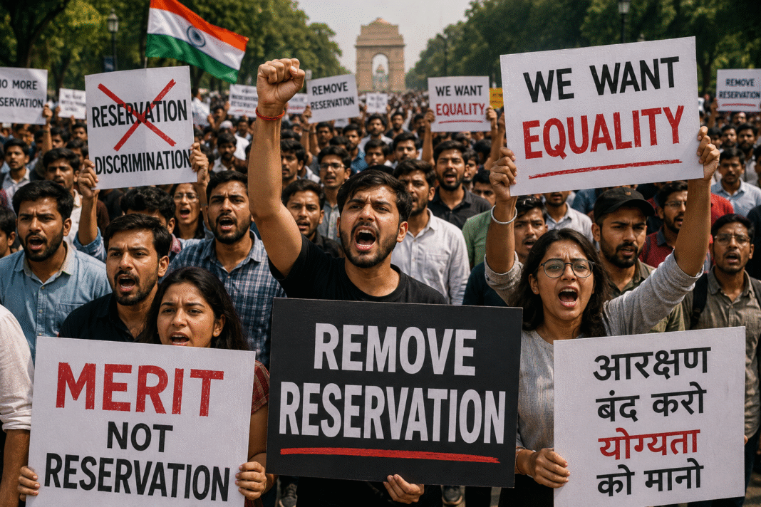 Delhi Reservation Protest: ‘Remove Reservation’
