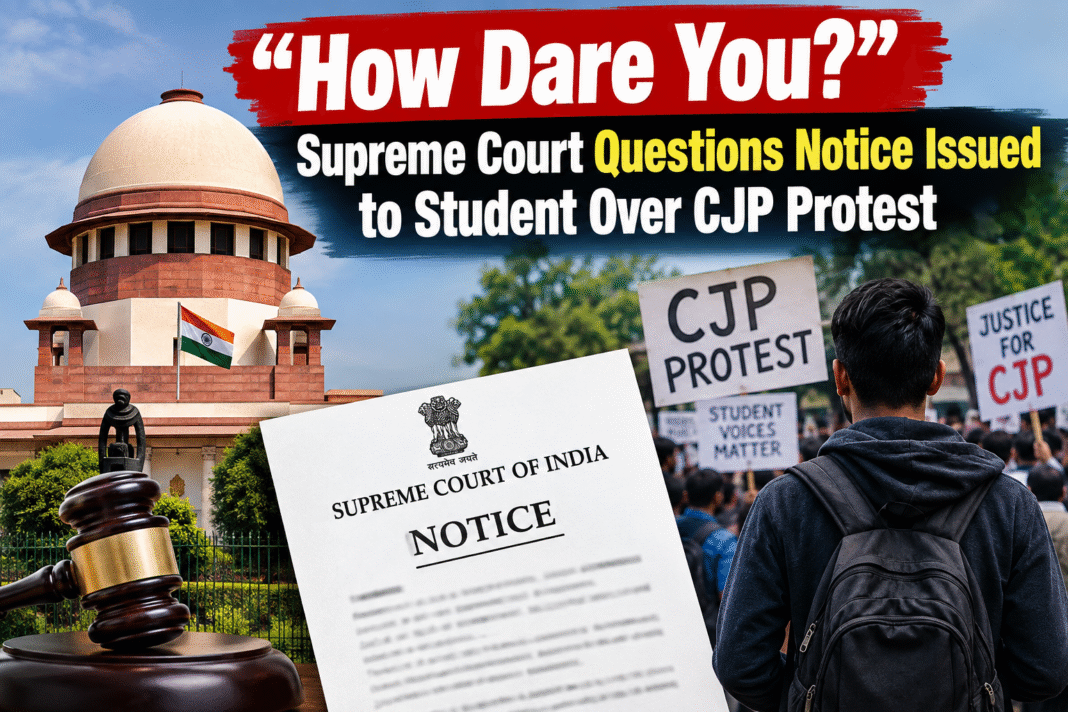 Notice Issued to Student Over CJP Protest